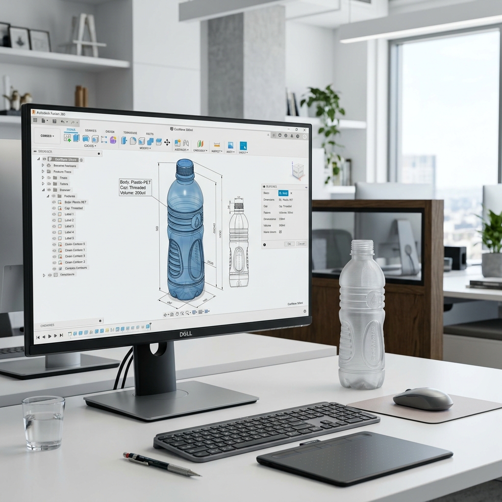 CAD Model & SLA 3D Prototype Bottles