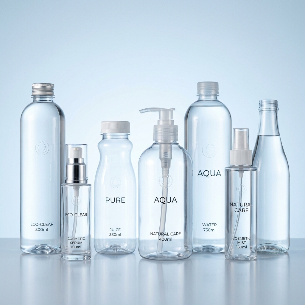 ISBM manufactured clear PET containers
